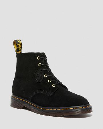 Black Women's Dr Martens 101 Suede Ankle Boots | CA 8TCE